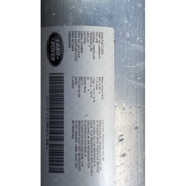 Cilindro De Ar ( Suspensão - Range Rover Sport 2014 D1