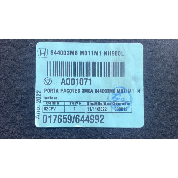 Tampão Bagagito - Honda Hrv Exl 2023 1.5 Prateado