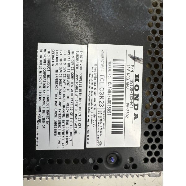 Radio Som Original Civic Lxs 2014 3840 39100ts0