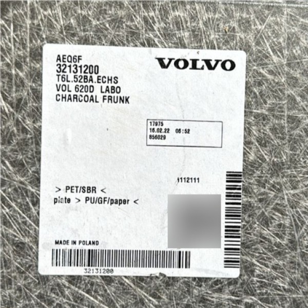 Forro Tampa Traseira - Volvo Xc40 Recharge 2022 (32131200)