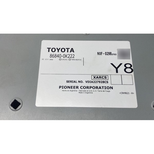 Módulo Central De Rádio - Toyota Hilux Srx 2022 Diesel